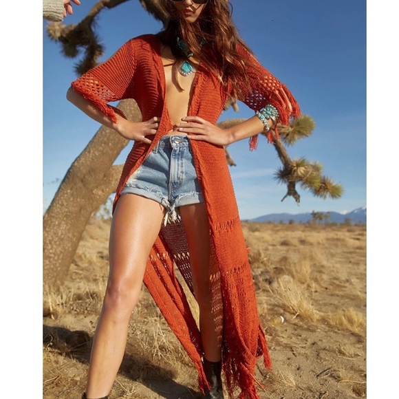 Boho Open Front Cardigan - Picture 1 of 6